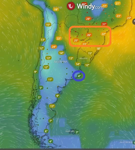 Tiempodealerta's tweet photo. #Frost #heladas #frio #Agropecuario #septiembre2020 #MarDelPlata #Agroglobal2020 #Argentina #hernansasso #WeatherForecast 

Noche muy fría con heladas sobre el sudeste de la PBA.
Es a esta hora la zona, Tandil - Mar del Plata - Balcarce, la mas fría de todo Sudamérica. https://t.co/Yxgio28QRy