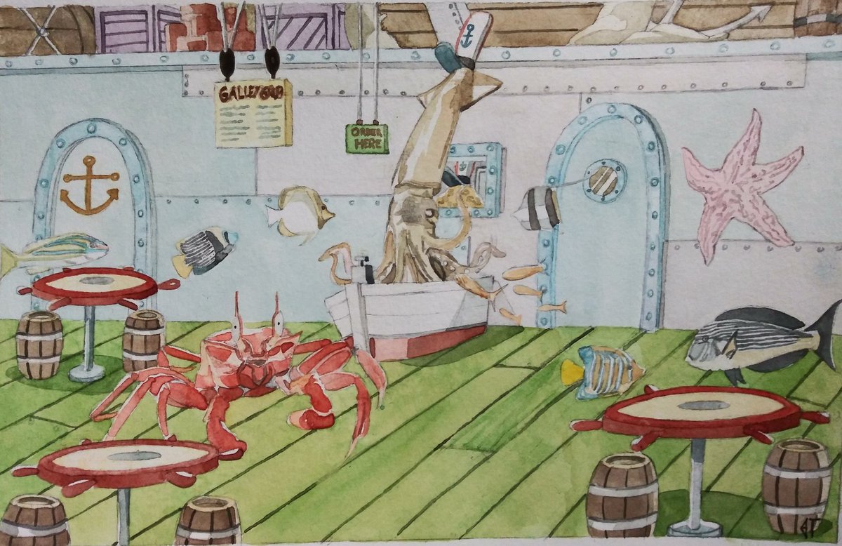 The Krusty Krab Watercolor