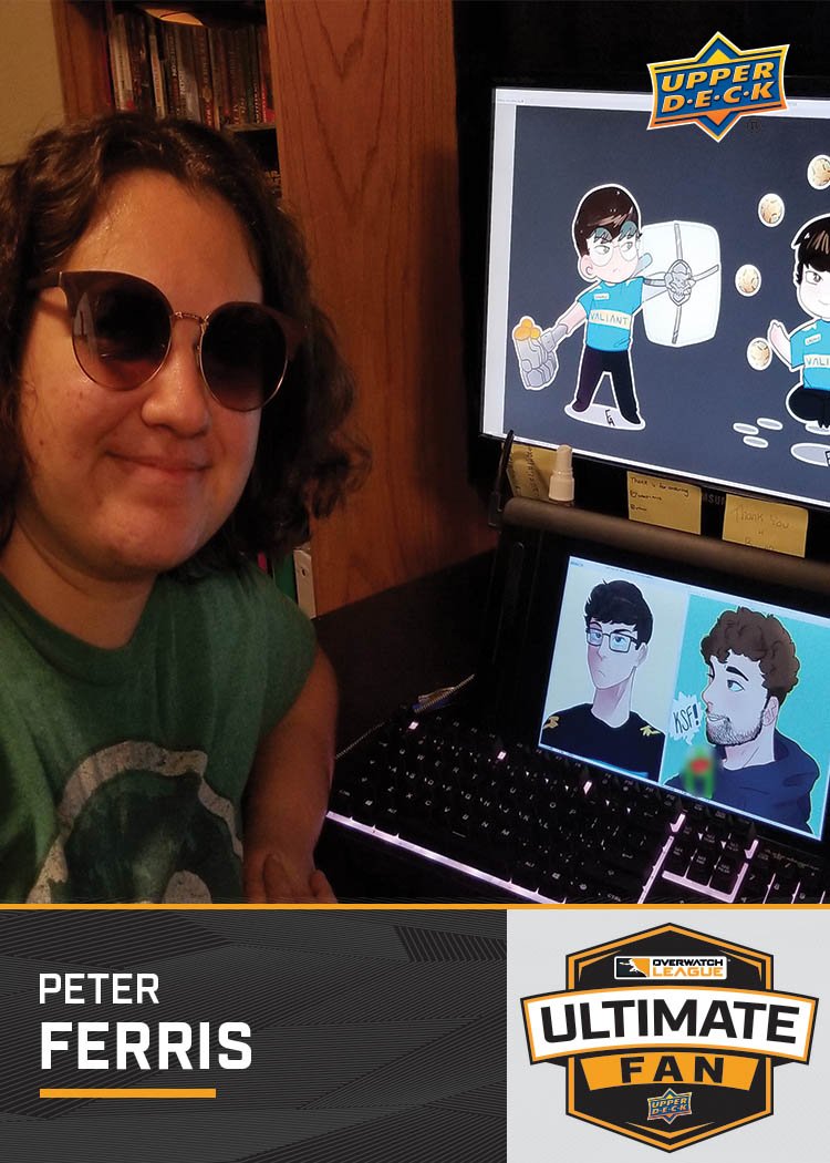 UpperDeckEsprts's tweet photo. Peter Ferris

Peter has been a @LAValiant fan for years  and been drawing art of the team since day one. The team means a lot and has done a lot for Peter as a person and a fan. Peter is a Valiant fan through thick and thin! #OWLUltimateFan #UpperDeckEsports https://t.co/Vj5B8FcH4R