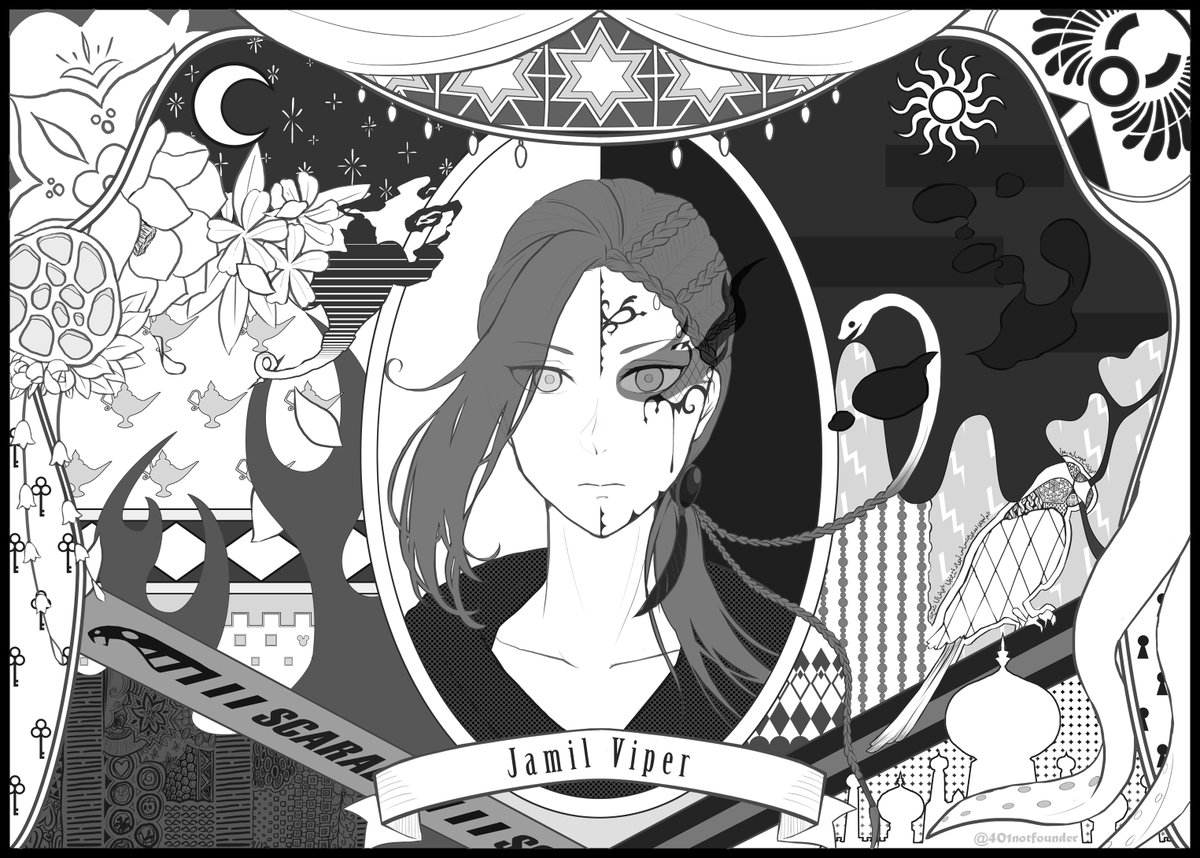 401notfounder's tweet photo. 誕生日おめでとうジャミル
君がナンバーワン 世界一だ～!! 

イラストは誕生日とは関係ないオバブロガラなんでも詰め込みジャミルだ！ https://t.co/FJbrDPn5Ot