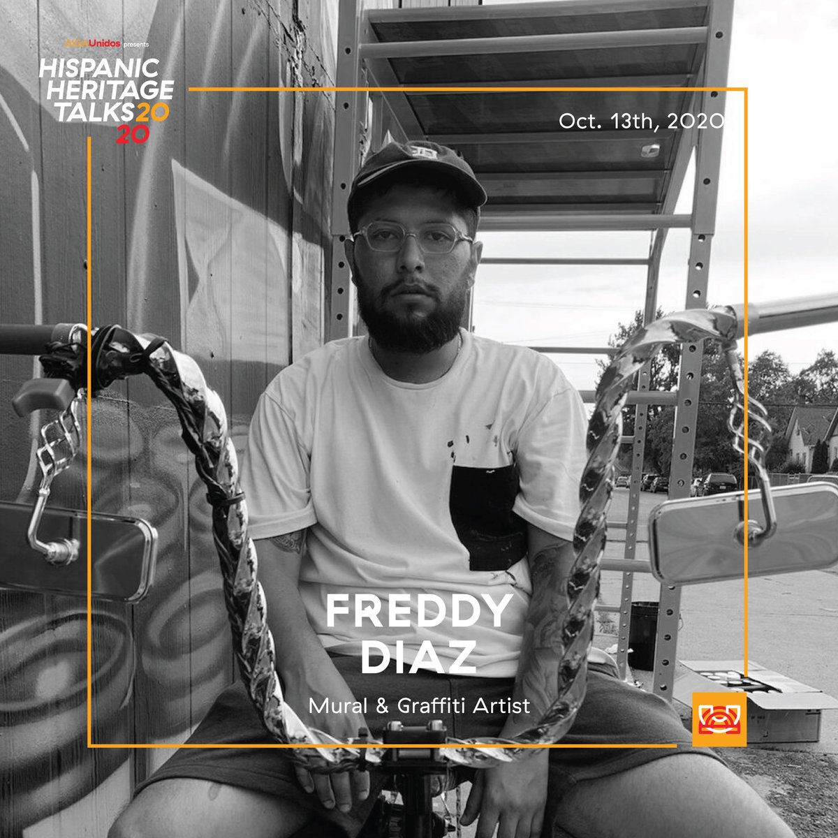AIGAUnidos's tweet image. We’ve partnered with @AIGADetroit to talk with internationally known Mural and Graffiti Artist, Freddy Diaz. Join us on Oct. 13 at 7:30 pm EST for a casual Q&amp;amp;A to learn everything about his career as a muralist and creating public art. RSVP at aigaunidos.com! #UnidosHHT
