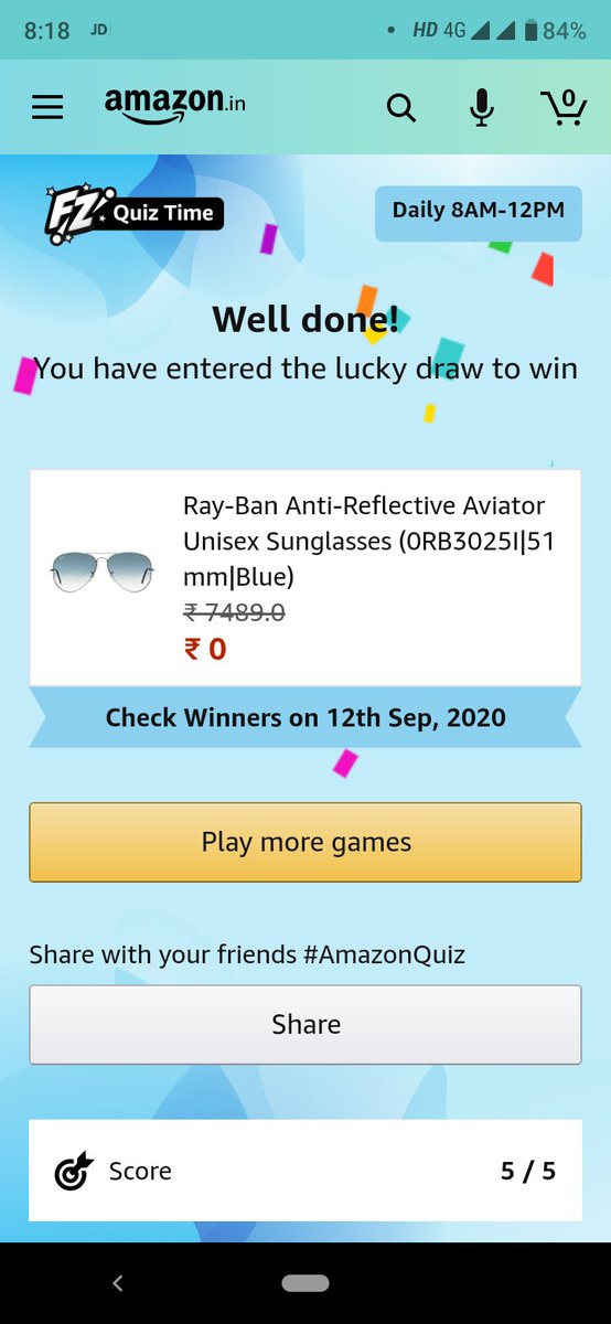 DeepSin45054428's tweet image. #AmazonQuiz #Deepsingh