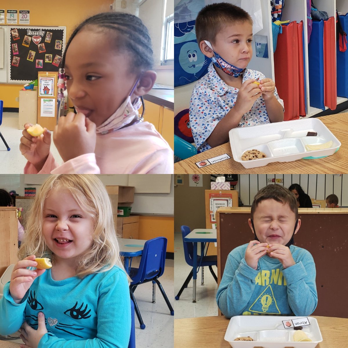 nlongoriaHS's tweet photo. Week 3 was all about our senses!! Tasting is always a fan favorite! We tried sour lemons, sweet cookies, salty chips, and some bitter dark chocolate. Enjoy these faces. 
#mayfieldsHSmunchkins #HeadStart @HeadStartHeroes @wfisdearlylearn #thejourneymatters https://t.co/D8t6Az4dP2