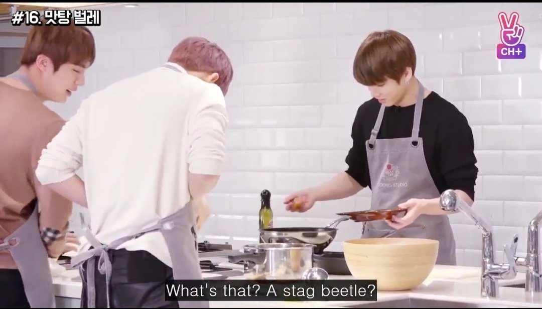 Jin may never stop joking about Joon's frying pan incident but he also hangs around everytime Joon cooks to keep an eye on him
