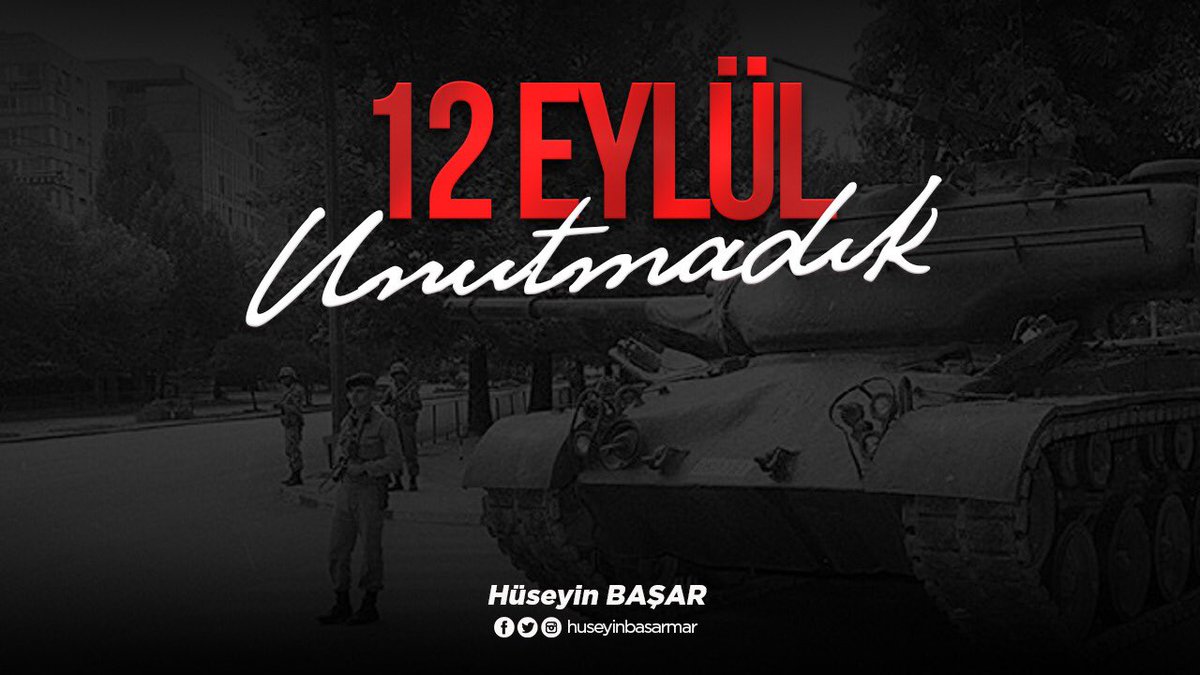 #12Eylül 1980 “Darbe” adı altına yapılan; zulüm ve insanlık dışı yargılama usullerinin uygulandığı kara bir lekedir. Bu vesileyle Kara gece “12 Eylül 1980” Darbesi’nin yıl dönümünde tüm demokrasi şehitlerimizi rahmetle anıyorum.