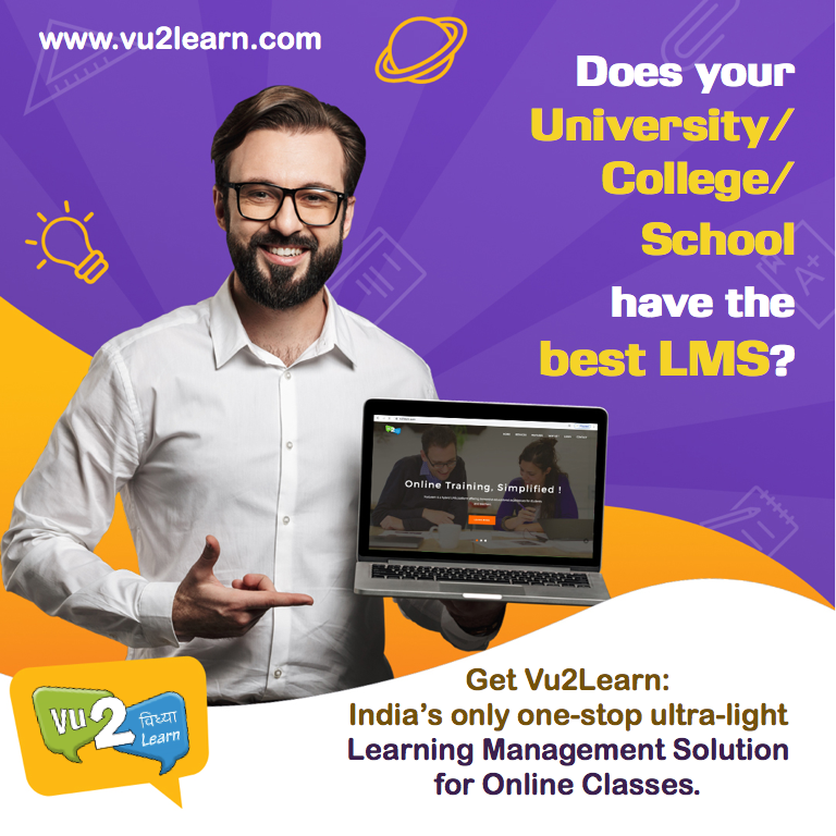 Vu2Learn's tweet photo. Upgrade to India's best LMS software or you will be left behind. Get Vu2Learn, an ultra-light, feature rich, advanced, and secure #LearningManagementSystem that makes #onlineeducation safe and easily accessible from any device. 
https://t.co/zSz0IvagpO
#OnlineClasses #EdTech #LMS https://t.co/S5Vy7VAzBJ