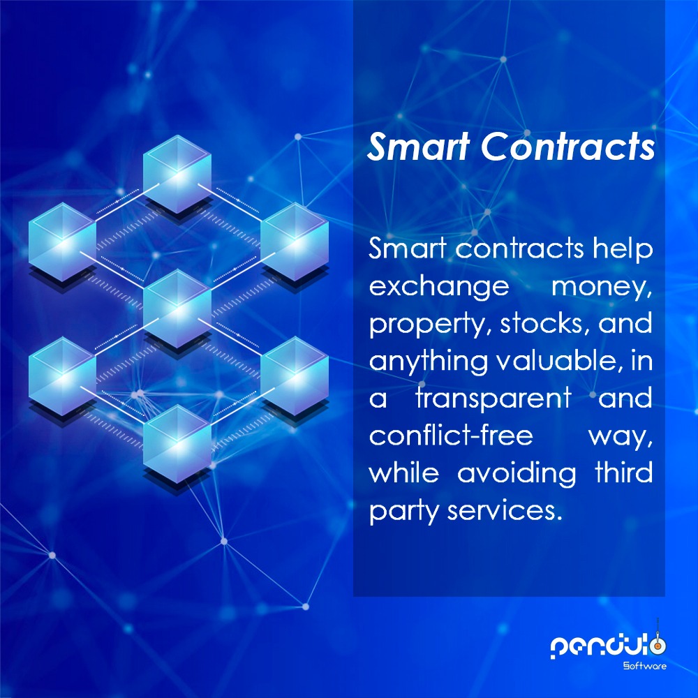 SMART CONTRACTS
Smart contracts help exchange money, property, stocks, and anything valuable, in a transparent and conflict-free way, while avoiding third party services.
Contact Us! 👇👇👇👇
pendulosoftware.com 
#miamisprings #sweetwater #keybiscayne #southmiami #floridacity