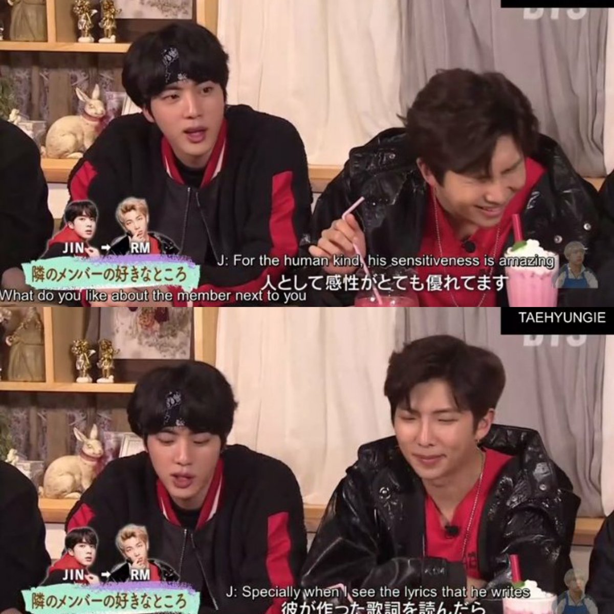 Jin said appreciate Namjoon's lyrics writing skills and I agree