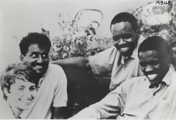 Steve Biko as a medical student in 1966 a year before the Nusas walkout of 1967 that gave birth to the Black Consciousness Movement and SASO (no link to SASCO). He's seen with Brigette Savage, Roger's Ravagan and Ben Ngubane: National Archives