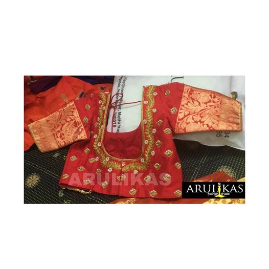 Reds are always rich and vibrant , mostly choosed as bridal wear. 
. 
Red maggam work blouse. 
. 
DM for enquiry and orders.
. 
#arulikas #arulikasfashions #arulikasfashionstudio #blousedesign #blousestyle #blouse #blousedesigns #redblouse #redblouse❤️ #redblouses #redmaggam