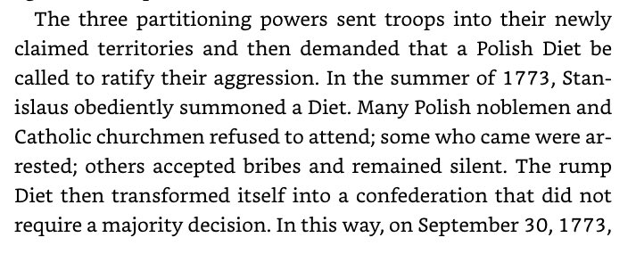 The First Partition of Poland in 1772. Prussia became geographically contiguous & cut Poland off from the sea (& customs revenue), Austria gained Galicia, & Russia gained parts of Belarus.