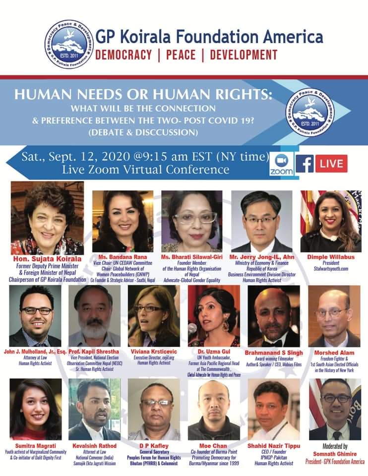 KevalsinhRathod's tweet image. Will participate the international conference about Human Needs or Human Rights: What will be the connection &amp;amp; preference between the two- Post Covid 19?

Date &amp;amp; Time : September 12, 2020 @9:15 AM EST, New York Time.

India time 6:30 PM same day