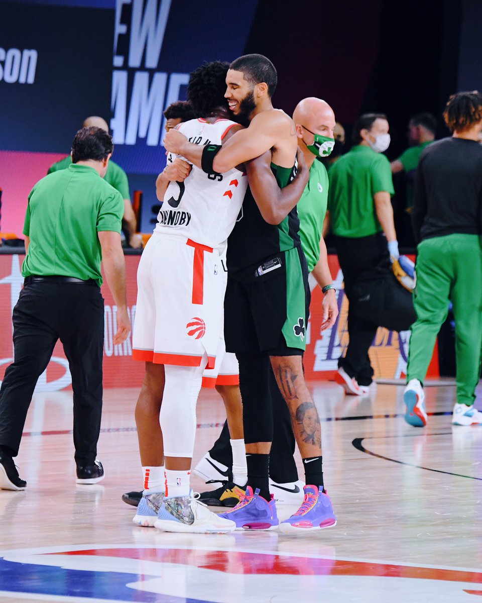 Raptors's tweet photo. Tip of the cap, @celtics https://t.co/xew1mYgq5n
