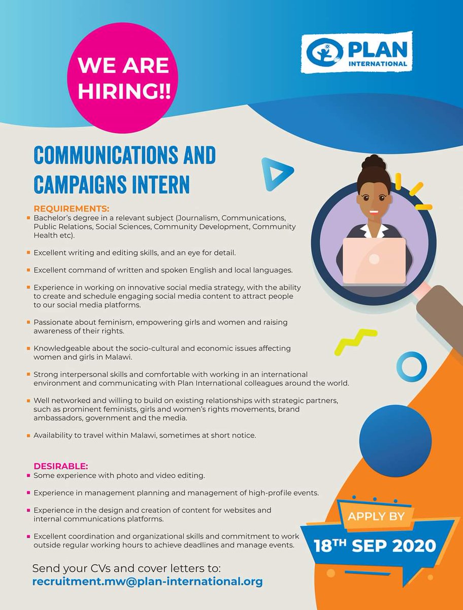 Passionate about girls' rights? Excellent writing skills? Experienced in social media management? Did you just yes to these questions?
Definitely, you could be part of our highly motivated team as communications and campaigns intern! 

Apply! Apply! Apply!
#jobseekers