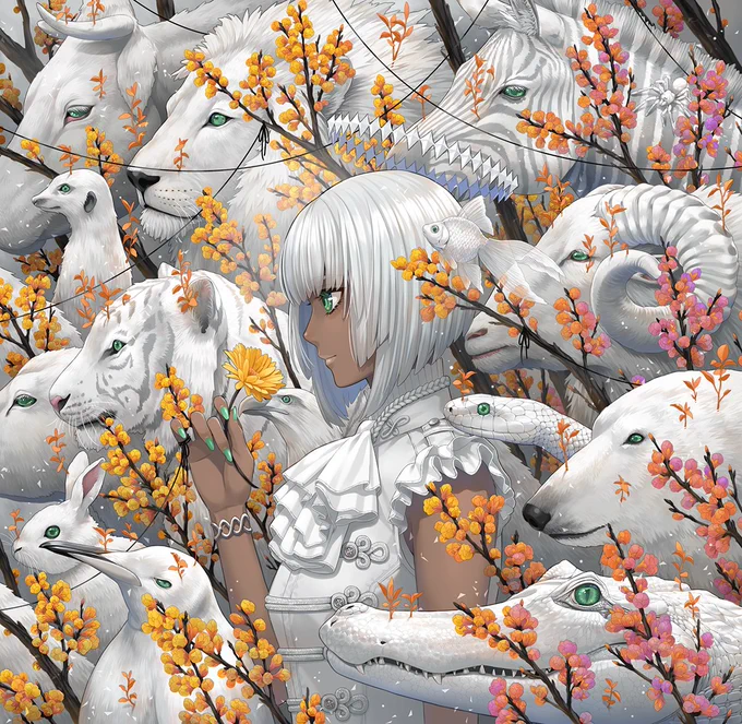 #誰か優しい人が拡散してくれてフォロワーさんが増えるらしい 
最近は白い絵が多いです。
よろしくお願いします。 