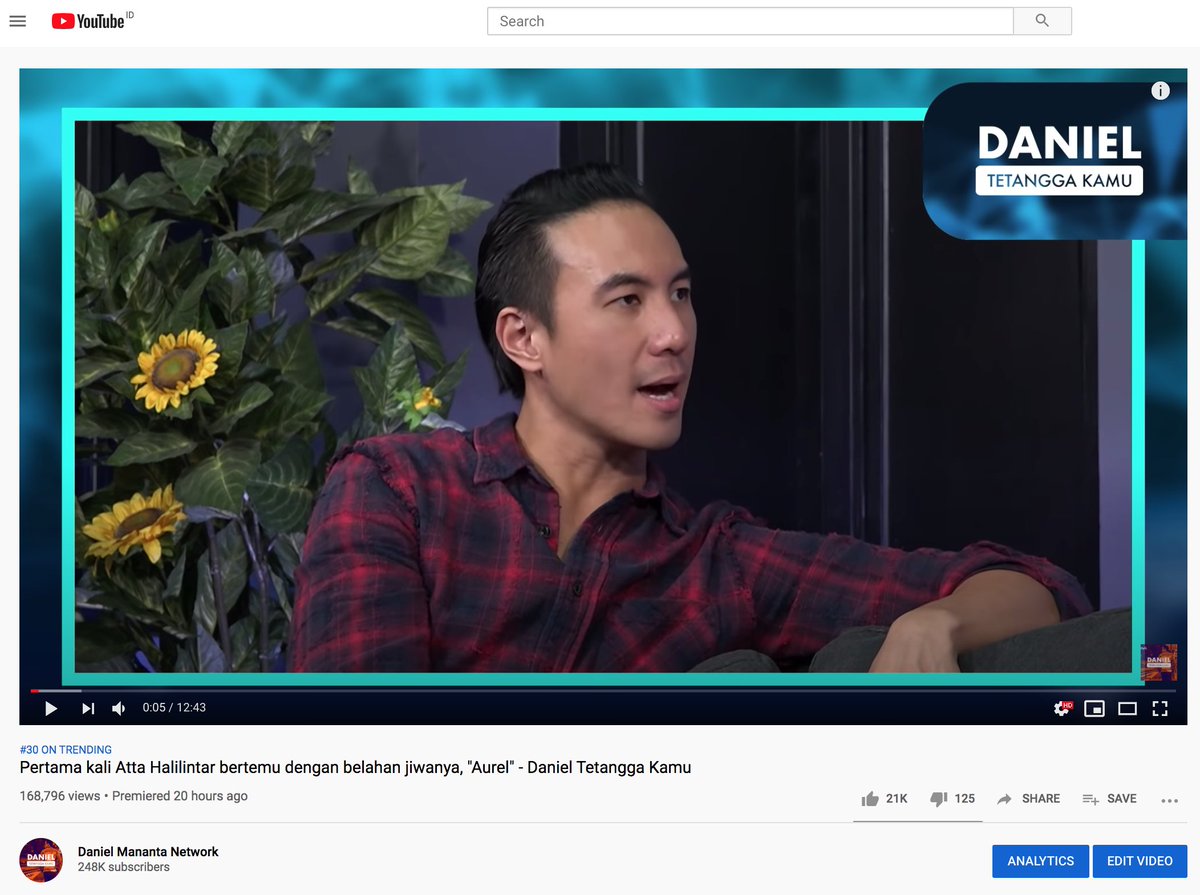 VJ Daniel Mananta (@vjdaniel) on Twitter photo Guys! Terima kasih sudah support channel #DanielManantaNetwork yang akhirnya kembali masuk trending YouTube Indonesia.
Yang pasti semua video ngobrol seru bersama <a href="/AttaHalilintar/">Atta Halilintar</a> bisa kalian cek sekarang disini: youtu.be/M0NVOEISk_Q
Thank u so much guys! Guys! Terima kasih sudah support channel #DanielManantaNetwork yang akhirnya kembali masuk trending YouTube Indonesia.
Yang pasti semua video ngobrol seru bersama <a href="/AttaHalilintar/">Atta Halilintar</a> bisa kalian cek sekarang disini: youtu.be/M0NVOEISk_Q
Thank u so much guys!