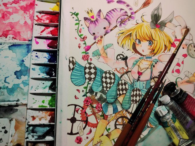 yuugurerabbit's tweet photo. 透明水彩でロリィタ服と少女を描いてます💕
東方も描きます♡
❤️、🔁で無言お迎え行きます！

#創作クラスタさんと繋がりたい
#絵描きさんと繋がりたい
#秋の創作クラスタフォロー祭
#東方絵描きさんと繋がりたい
#歌い手さんMIX師さん絵師さん動画師さんとPさん繋がりたい https://t.co/m5tjXFeMEM