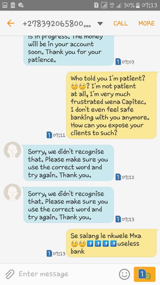 ThaboMog's tweet photo. My communication with Letter C for Capitec @CapitecBankSA
#NedbankDidIt
#CapitecPayBackTheMoney
#Capitec https://t.co/huEKtvdStj