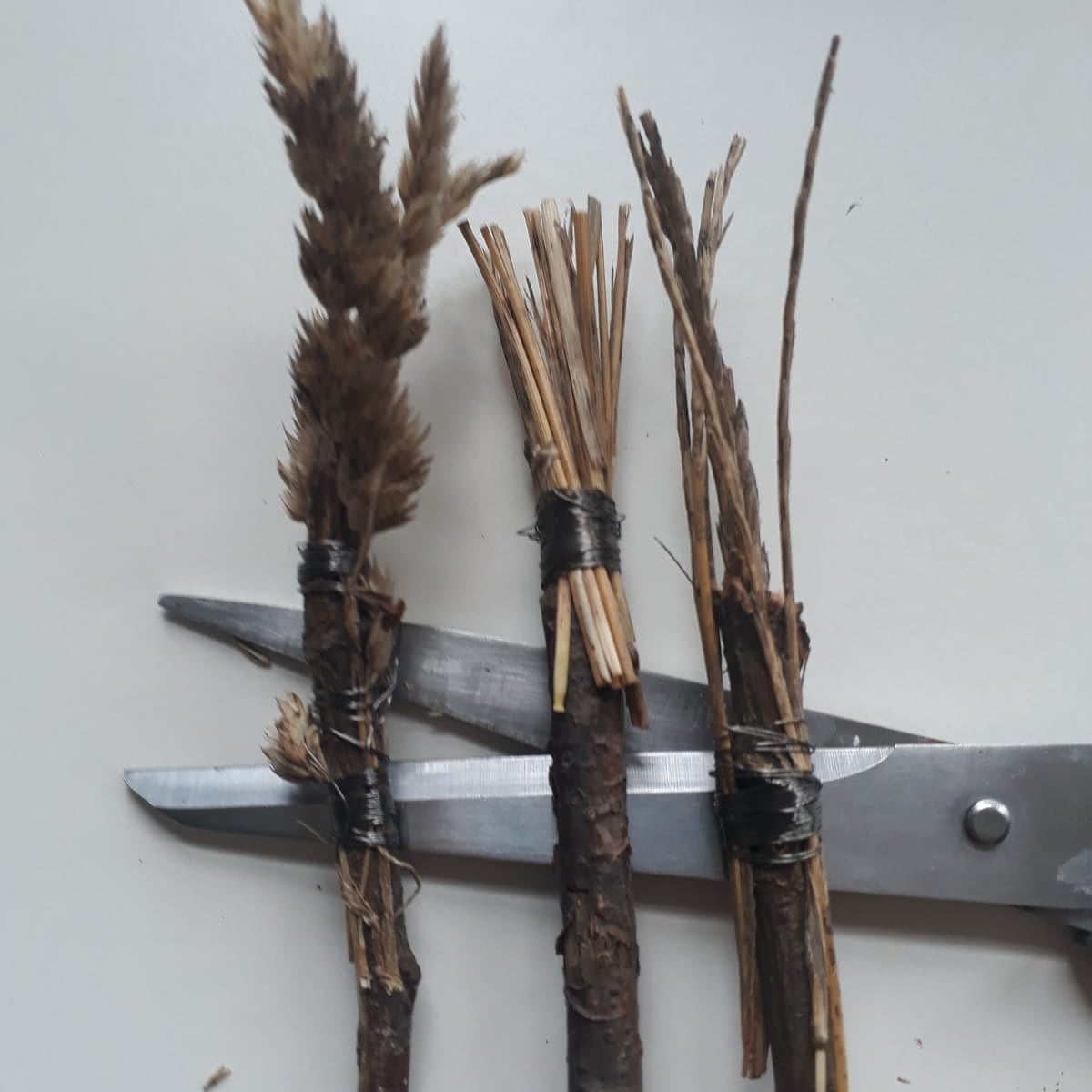 ArtCarousel's tweet image. Brushes made by Jackie for our planned mark-making activity, from materials gathered on Hampstead Heath.
#foundmaterials 
#tools 
#makingtools 
#markmaking