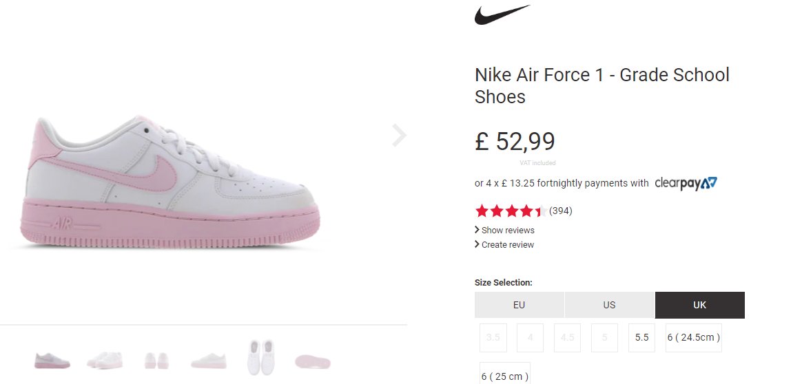 air force pink sole