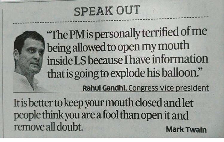 rishibagree's tweet photo. Terrific Quote placement by the Newspaper 🙏😂
Kudos to the page editor for excellent sense of humor https://t.co/QpvBybAnqO