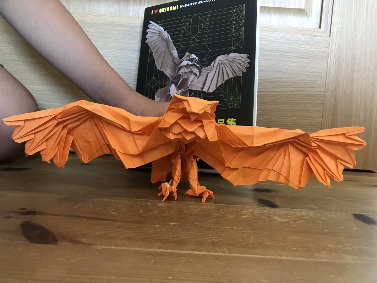 勝田恭平折り紙作品集より シマフクロウ 小6息子は、これが折りたかっ