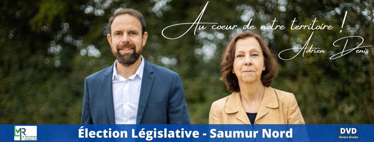 AdrienDenis_'s tweet photo. MEETING Adrien DENIS candidat pour être votre député 📣 16 septembre 20h CCRA @baugeenanjou en présence d’Eddie Puyjalon Président national @LeMouvRuralite accompagné Vice-Président Erick Marolleau.
VENEZ NOMBREUX !

#circo4903  #LegislativePartielle #SaumurNord #AdrienDenis 🗳️ https://t.co/zi83hpJSxZ