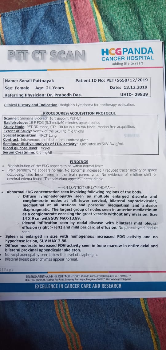 swag_tika's tweet photo. Our Cancer Fighter #Dimple Battling with #Hodgkins_Lymphoma needs Rs 13000/- emergency for her PetScan. She has arranged 10000/- &amp; More 13000/- will help her to go for an Emergency PetScan.
#PlsHelp  !!! 
@TeamSilverCity
 @bimalkumar92 
@TeamUmeedein 
@DistAdmKeonjhar https://t.co/yiKAJ2itcz