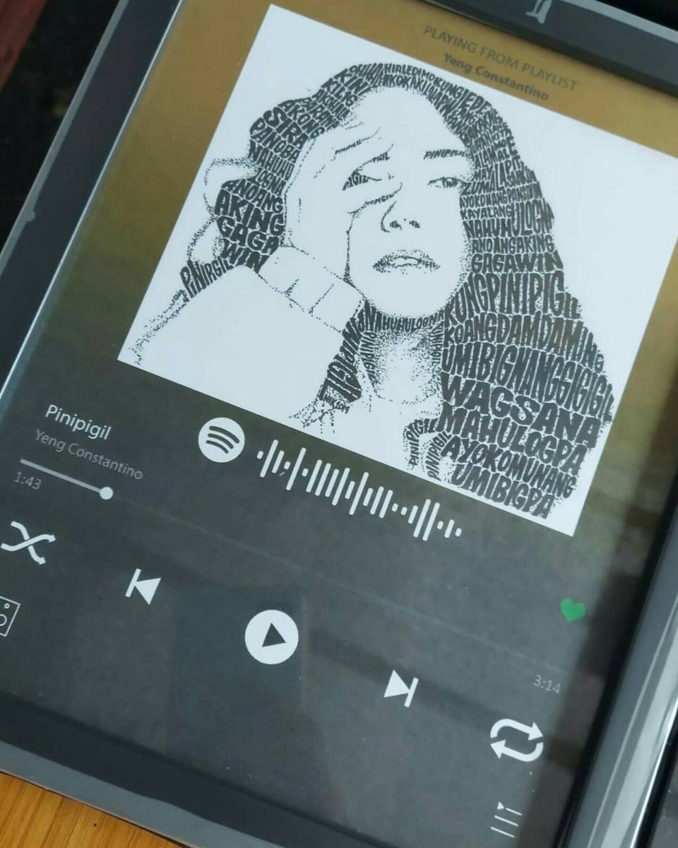 NikIgnacio1's tweet photo. I think i like these frames on my music inspired space.
Let's get spotified! :)
@YengPLUGGEDin
Get yours now! :)
#TextArtByNik
#Spotify #SpotifyFrame
#PioloPascual #YengConstantino https://t.co/IvtQkKcJTD