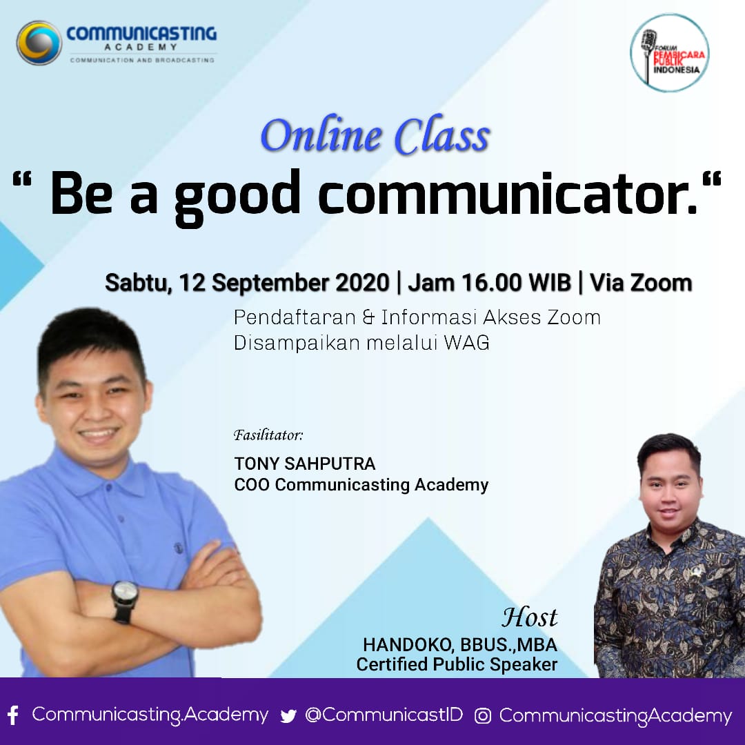 Communicasting_'s tweet photo. Online Class Communicasting Academy hari ini, mari bergabung. https://t.co/bGrmqSN8fL
