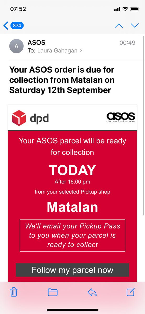 GahaganLaura's tweet photo. @ASOS_HeretoHelp I made a purchase last night and paid for next day AM delivery now received an email saying after 4pm!! Why am I paying for a service which is not being followed through! https://t.co/kmkC8V3HtZ