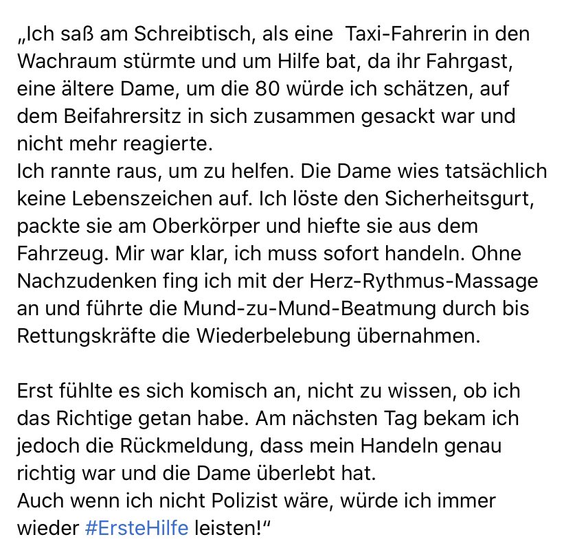 Polizei_nrw_ms's tweet photo. Heute ist #ErsteHilfeTag! Unser Kollege Stefan Breuckmann hat zum richtigen Zeitpunkt richtig reagiert. Hier ist seine Geschichte:
#polizeiNRW #polizeiMünster https://t.co/ca9XuQ20gg