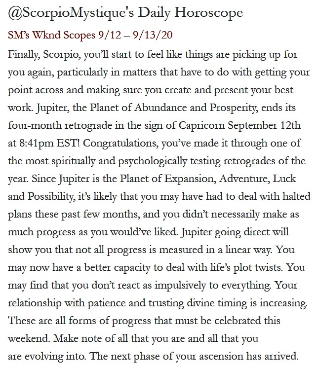 SM wknd scope 9/12 - 9/13/20: ♏️❤️✨ #TeamScorpio #Horoscope #Astrology 🦂 #ScorpioMystique
