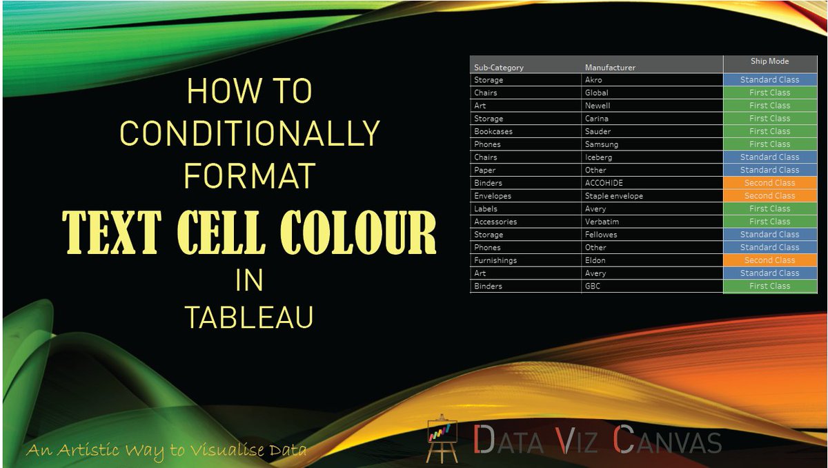 datavizcanvas's tweet photo. Conditionally Format Text Cell Colour in Tableau : Tips &amp; Tricks. In this tutorial we are going to learn how to conditionally format Cell Colour in Tableau for Dimensions / Text. 
https://t.co/PEiZvK9KAM

#Tableau #TableauTraining #businessintelligence #TableauTutorials https://t.co/TvQ9eDHV9I