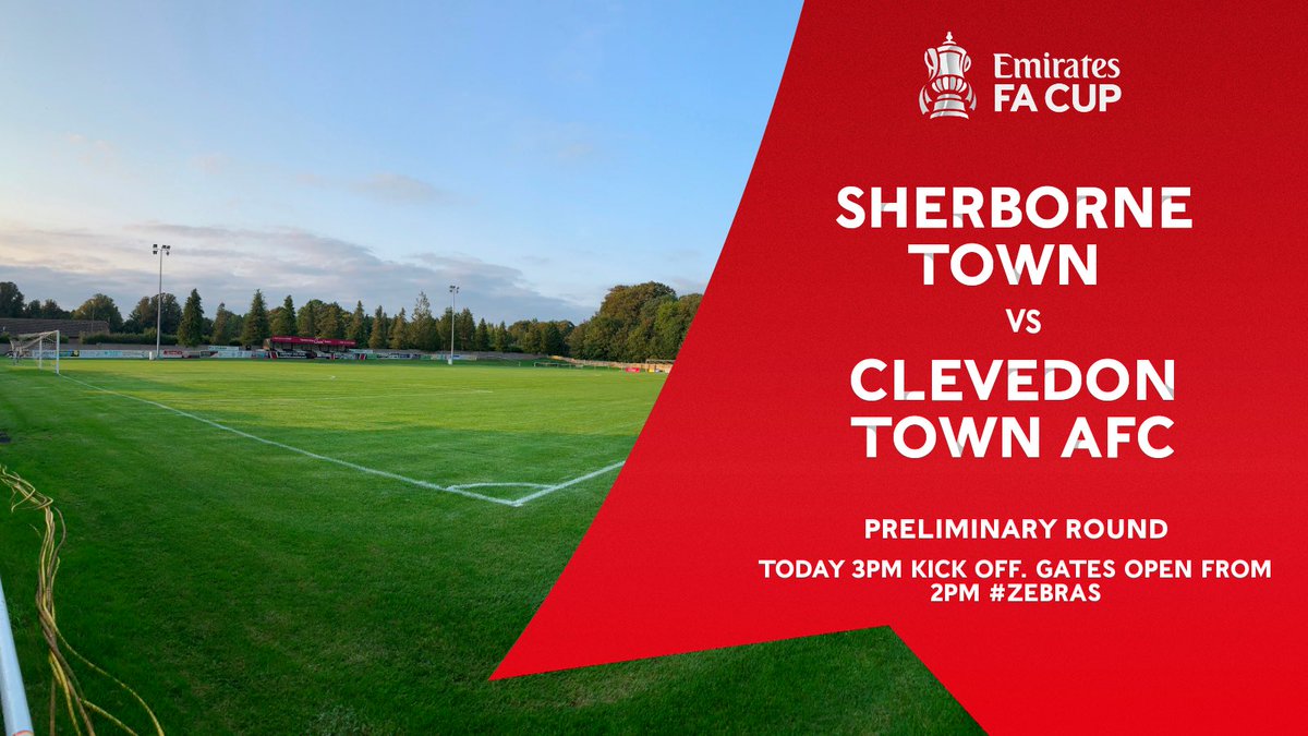 It’s game day as we host <a href="/ClevedonTownFC/">Clevedon Town Football Club</a> in the <a href="/EmiratesFACup/">Emirates FA Cup</a> we are limited to only 300 spectators so arrive early to avoid disappointment. #Zebras #COYZ @TSWesternLeague <a href="/tswlfans/">Toolstation Western League Fans🇺🇦</a> <a href="/swsportsnews/">South West Sports News</a> <a href="/Abbey_104/">Abbey104</a> <a href="/Radio9Springs/">Radio Ninesprings</a> <a href="/MadeInSherborne/">متجر قيم يو 🔇 يوتيوب بريميوم</a> <a href="/sherbornetimes/">Sherborne Times</a> <a href="/FACupFactfile/">FA Cup Factfile</a> 1//2...