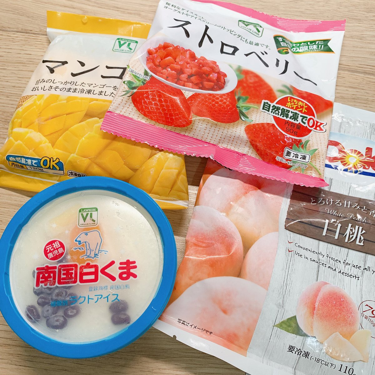 りつ ୨୧ritulog Twitterren ローソン100の白くまに冷凍フルーツましましにして食べるのがマイブーム