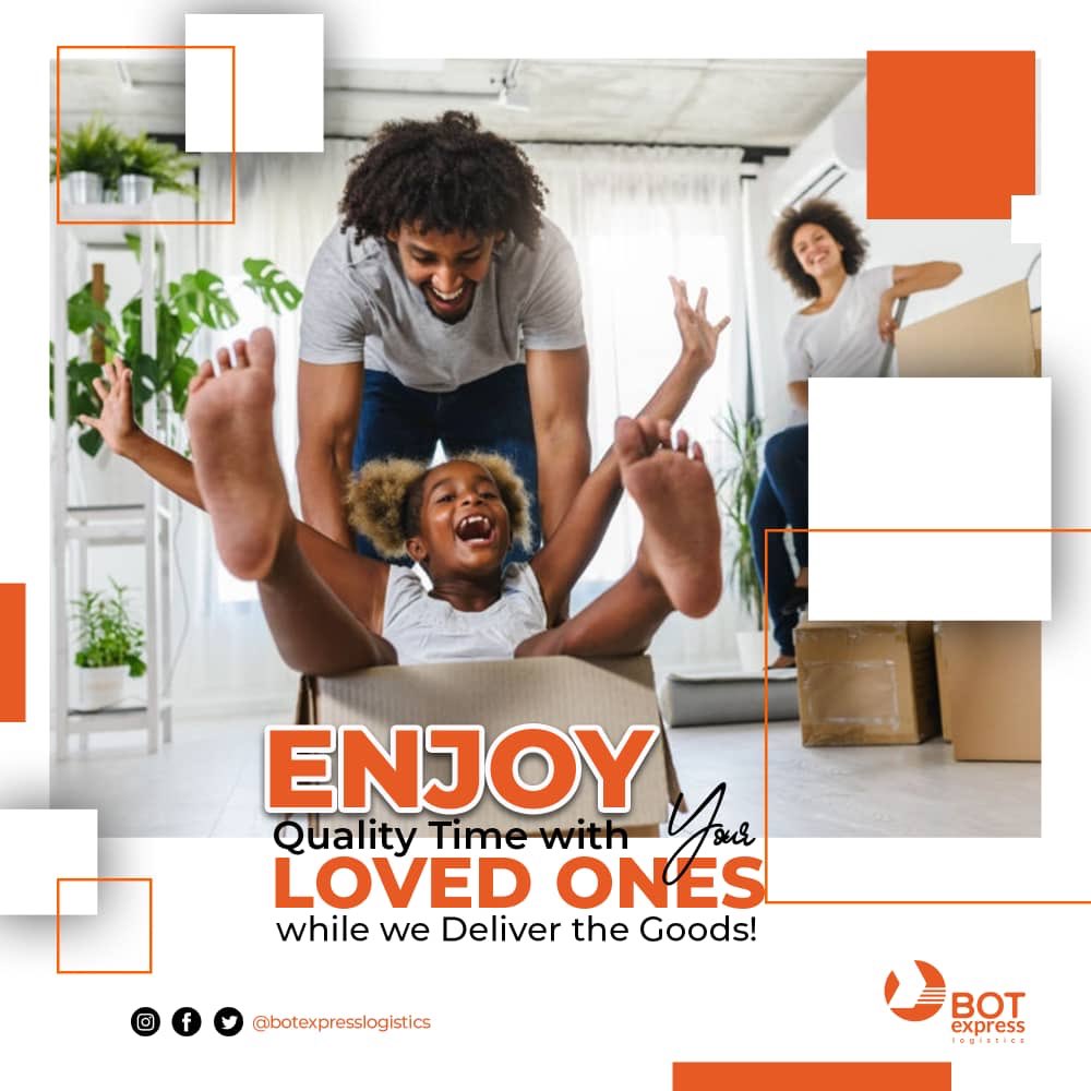 botexpresslog's tweet photo. Spend some quality time with your family while we deliver your shipments #botexpress #bot #botexpresslogistics #safe #secure #expeditious #worldwideshipping #homedelivery #BigBrotherNaija https://t.co/paMfkixND9