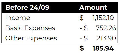 Combining the amounts together, the results are grim. Before the supplement cut (which is before I move anyway), I'd have just under $186 after all expenses. That money would probably go straight into paying for more and better food, so I can eat properly.