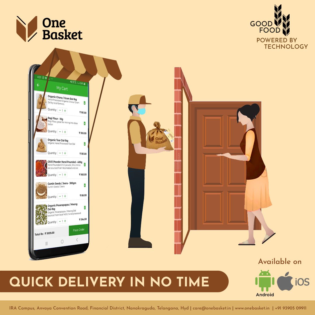 onebasket_IN's tweet photo. Order #Groceries, #Staples, #Pulses, #Spices and Lots More From Onebasket. Your Products Will Be Safely Delivered at Your Doorstep.
You can Place an Order From our #OneBasket Android &amp; IOS App: https://t.co/0RzGSQJW4C
#quickdelivery #orderonline #healthygroceries #doordelivery https://t.co/tqaHmuVd7w