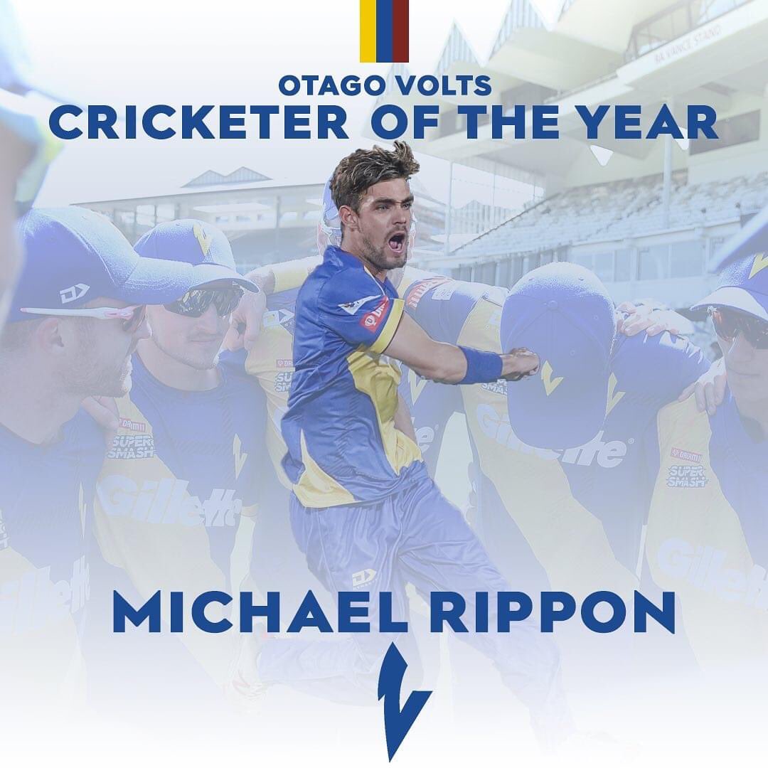Stemsports1's tweet photo. Many congratulations to our client @michaelrippon19 who has been awarded the ‘Plunket Shield Player of the Year’ + ‘Cricket of the Year’ Award for his consistent performances for @OtagoVolts throughout the 2019-2020 season
#Cricket #POTY #OCAPA #Allrounder #MR19 #NZ #StemSports https://t.co/7DhtSkUgdX