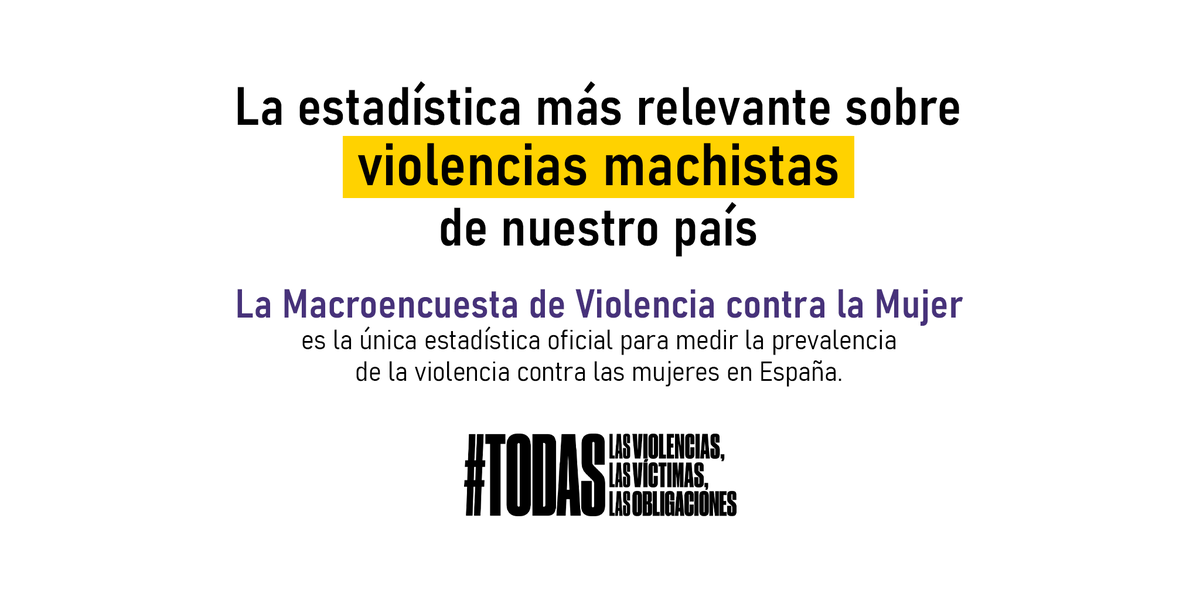 Macroencuesta sobre las violencias contra las mujeres 🙋‍♀️📝

Permitirá conocer en detalle todos los aspectos de esta lacra social y servirá para elaborar una estrategia nacional contra las violencias machistas ❌✋

Consulta aquí 👉 bit.ly/35plK1O

#LaHoyaEsIgualdad