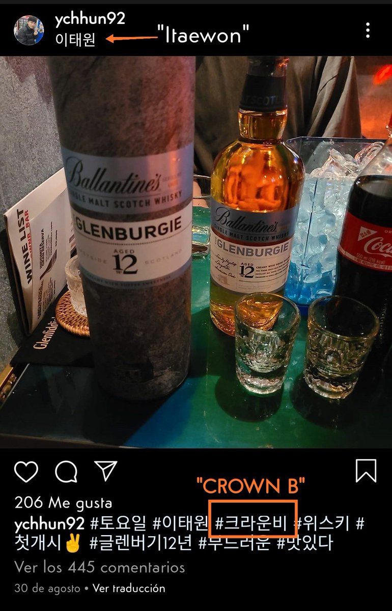 Now for the picture, it is from a user in IG, uploaded back in August 30, 2020. The location tag marks "Itaewon" and in one of the # it reads "CrownB" if you follow the tag, it send you to posts about a bar in Itaewon: