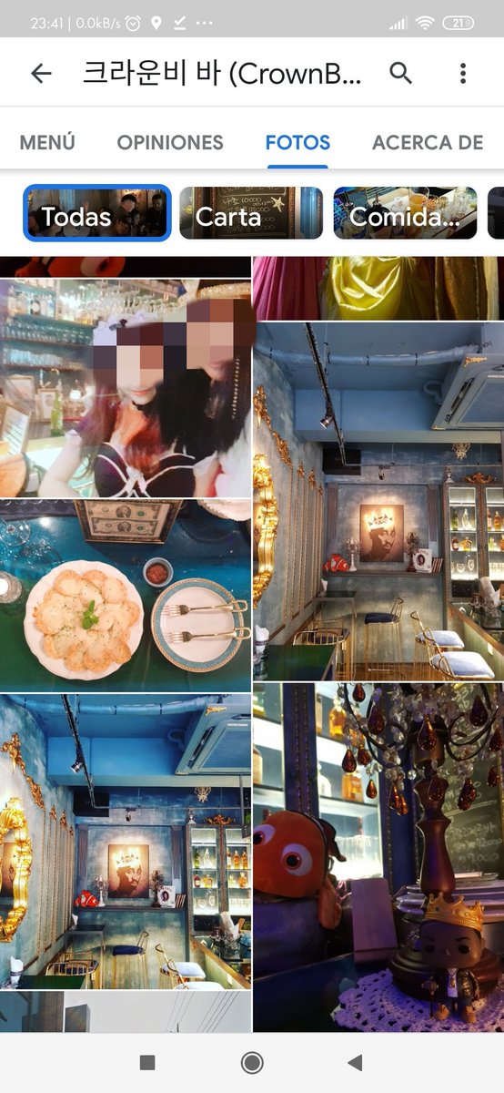 Take close attention to the GREEN TABLE, and THE WALL. None of Southsid- Parlor's table is green, and you can corroborate this by looking through their IG and Maps page photos, believe me, I've searched inch by inch in SP.But what about this new bar "Crown B"'s tables?