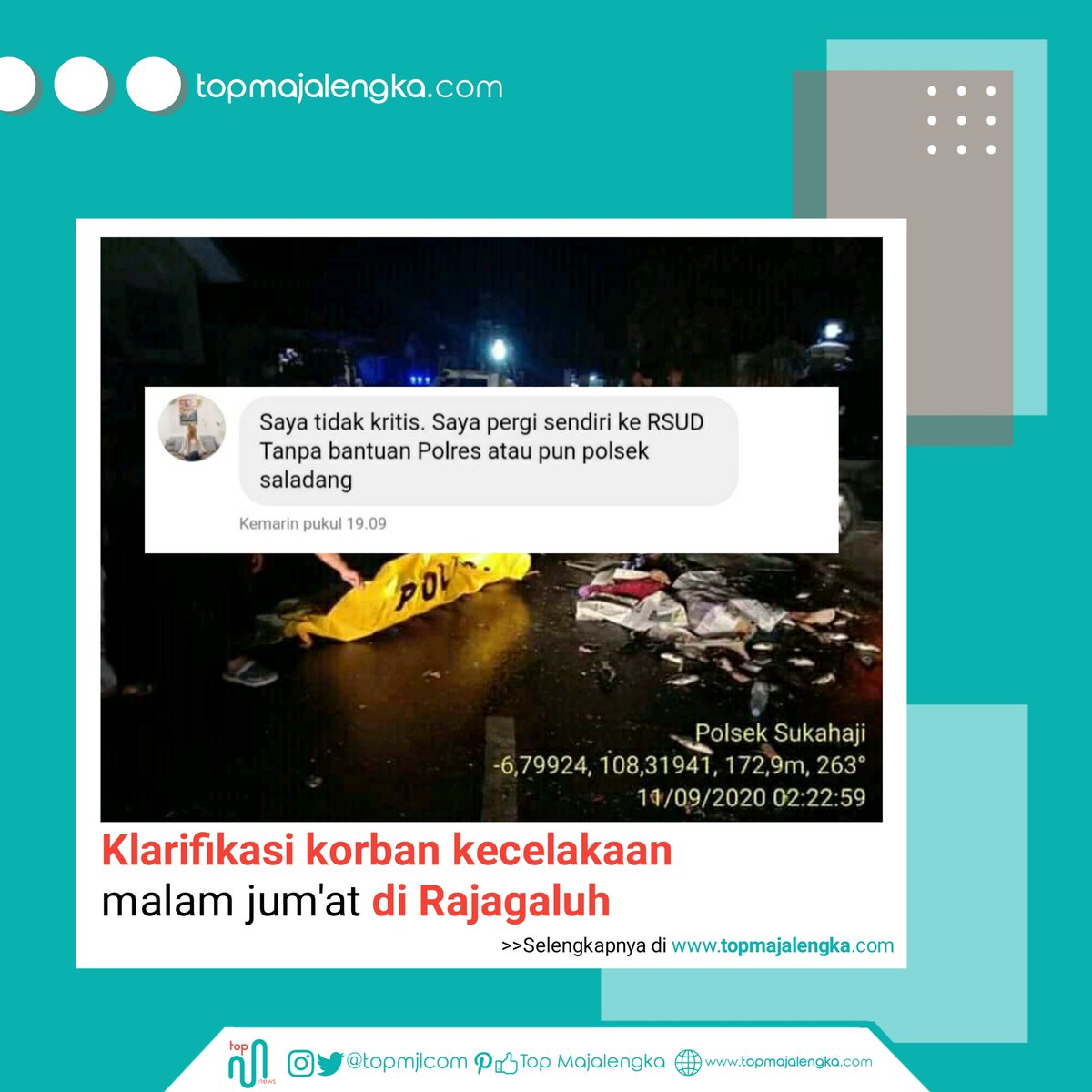 topmjlcom's tweet photo. Dapat laporan dari korban kecelakaan di Salagedang Rajagaluh... jadi ini penjelasan beliau.
>>Baca selengkapnya di https://t.co/E7Cs07DD4r

#majalengka #topmjlcom #ngetopkeunmajalengka https://t.co/MpkyskFad9