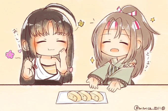 ほわほわ祥鳳型姉妹
#艦これ #祥鳳 #瑞鳳 