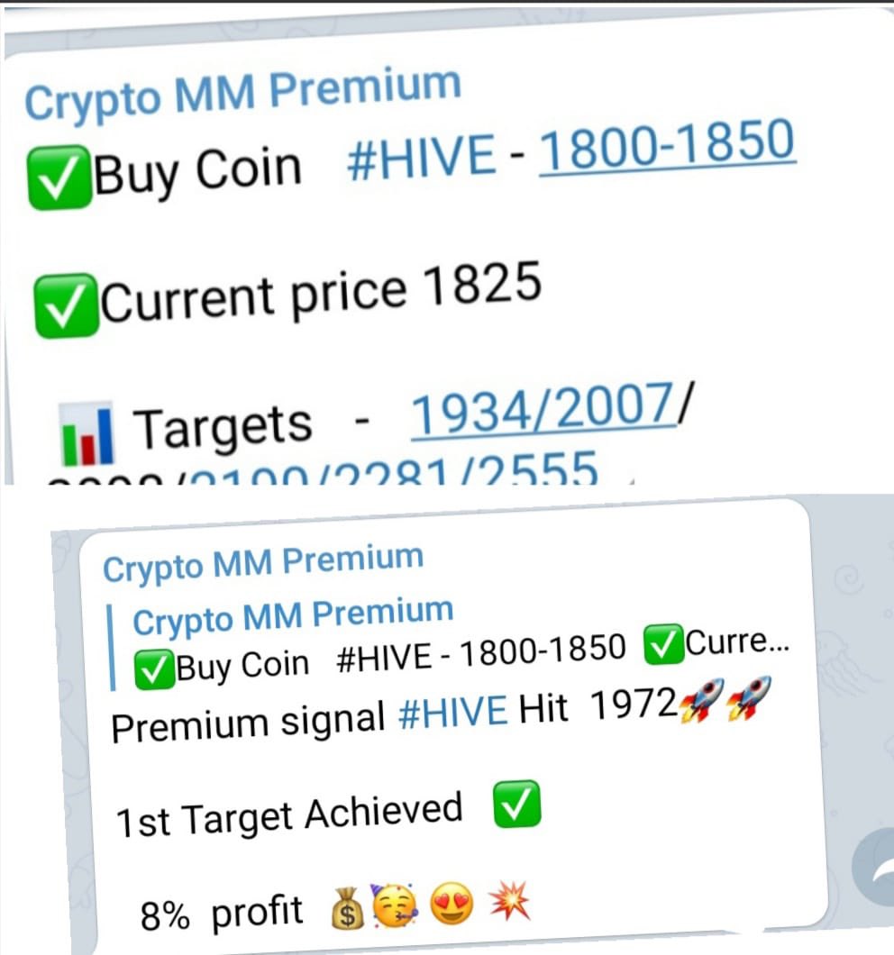We shared #HIVE signal in our  Telegram channel . #HIVE reached 1972 🚀🚀  8%  profit   💰💰  for More quick profit signals join us on Telegram channel ..link :-telegram.me/Cryptomoneymak…