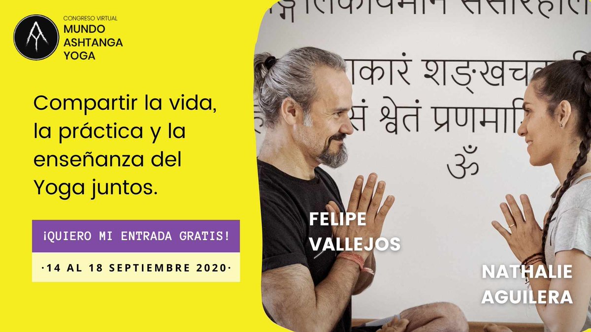 HariGopalYoga's tweet photo. Ya llega el Congreso Virtual MUNDO ASHTANGA YOGA 
Ya tenés tu entrada gratuita? Entrá a este link https://t.co/orNIm8EvgD
para obtenerla y disfrutar de este hermoso evento de Yoga. Paraguay presente!
#yoga #ashtangayoga #ashtangayogaparaguay #harigopalyoga @MundoAshtanga https://t.co/lC8SP6tbms