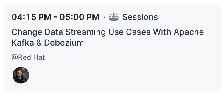 hakdoganhoca's tweet photo. The last session in #javadayistanbul is Change Data Streaming Use Cases With Apache Kafka & Debezium, it will present by @gunnarmorling #jdi20 https://t.co/JlohCUzXvN