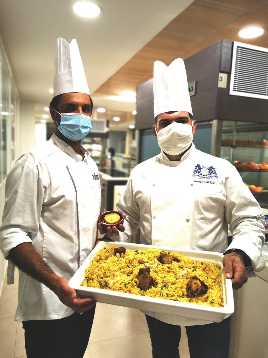 ISMonaco's tweet photo. What’s on your school lunch menu this week? Here’s to our great chefs @scolarest on Spanish cuisine day as we tucked into paella and cuajada. Buen provecho ! Bon profit! Sabrosa!  #scolarest #ismonaco https://t.co/83DfofUeIQ