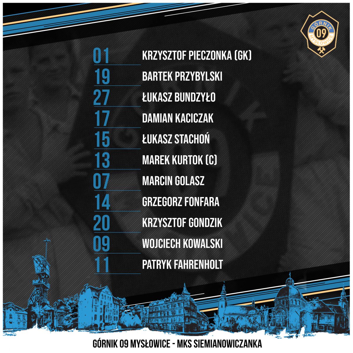 Jedenastka na Siemianowiczankę💪
Gramy o 3 punkty!

#Gornik09
#Mysłowice
#G09